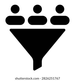 Sales funnel marketing and conversion solid glyph icon
