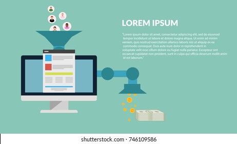 Sales Funnel Optimization Web Concept Vector Eps 10 Banner