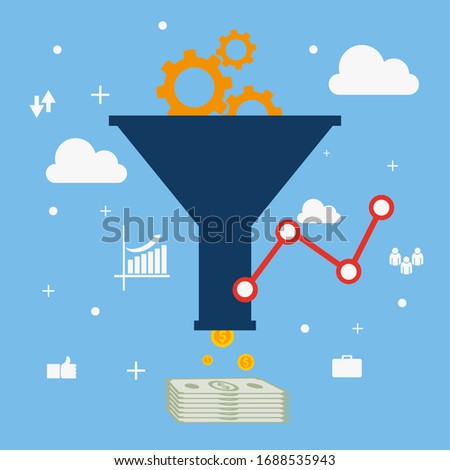 sales funnel optimization web design vector eps 10