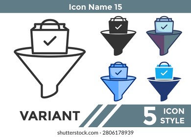 Sales Funnel represents the customer buying journey to improve conversions and revenue growth. Line, Filled, Color, Dualtone style.