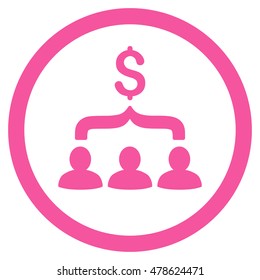 Sales Funnel rounded icon. Vector illustration style is flat iconic symbol, pink color, white background.