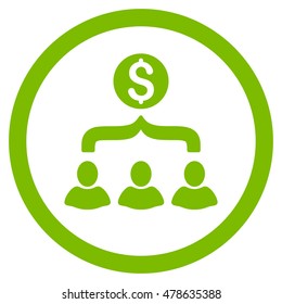 Sales Funnel rounded icon. Vector illustration style is flat iconic symbol, eco green color, white background.