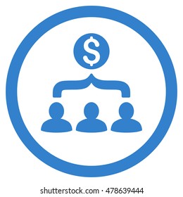 Sales Funnel rounded icon. Vector illustration style is flat iconic symbol, cobalt color, white background.