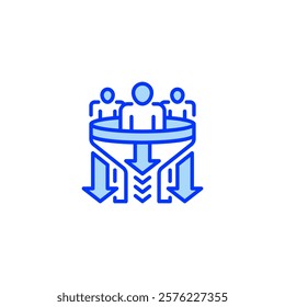 Sales Funnel Shrink line icon. Universal creative premium symbol. Vector sign icon logo template. Vector illustration