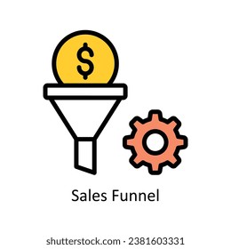Sales Funnel vector Filled outline Design illustration. Symbol on White background EPS 10 File 