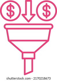 Sales Funnel Vektorsymbol. Kann für Druck-, Mobil- und Web-Anwendungen verwendet werden.