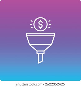 Icono de Vector de embudo de ventas. Se puede utilizar para aplicaciones de impresión, móviles y de Web.