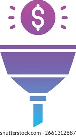 Icono de Vector de embudo de ventas. Se puede utilizar para aplicaciones de impresión, móviles y de Web.