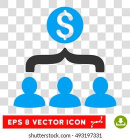 Sales Funnel vector icon. Image style is a flat blue and gray icon symbol.