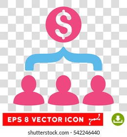 Sales Funnel vector icon. Image style is a flat pink and blue icon symbol.