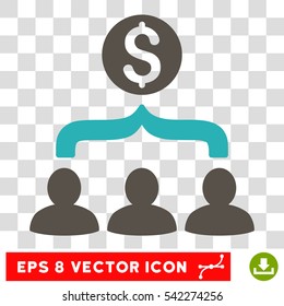 Sales Funnel vector icon. Image style is a flat grey and cyan icon symbol.
