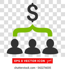 Sales Funnel vector icon. Image style is a flat eco green and gray iconic symbol.
