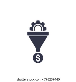 Sales Funnel Vector Icon On White