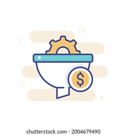 Sales Funnel vector icon style illustration. EPS 10 file Marketing and advertising symbol
