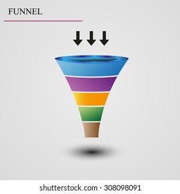 Sales funnel. Vector illustration.