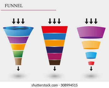 Sales funnel. Vector illustration.
