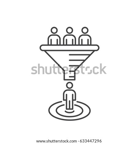 Sales funnel vector line icon. Internet marketing conversion concept.