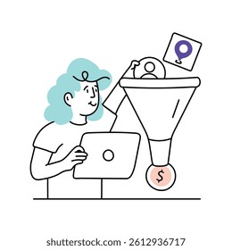 Sales Funnel Vector Style Illustrations 