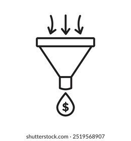 Icono de embudo de ventas. Ilustración vectorial. EPS10