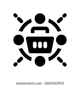 sales glyph icon. Strong and solid vector icon for websites, mobile interfaces, presentations, and visual branding. High quality and easy to edit.