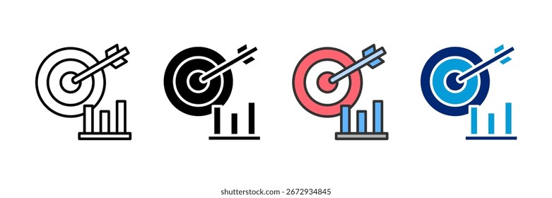 Sales Goal Icon Set Multiple Style Collection