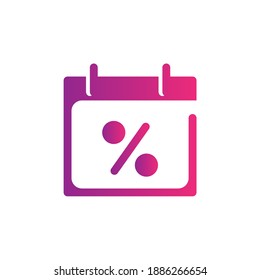 Sales gradient Icon. calendar and date vector illustration on white background
