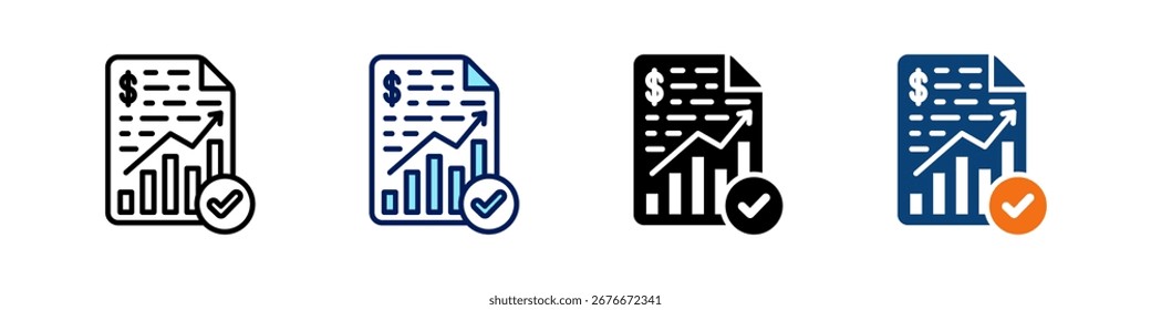 Verkaufsdiagramm mit nur einem Symbol Multi Styles Vektor-Set