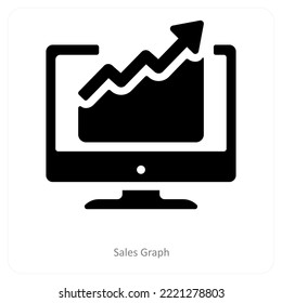 Sales Graph and chart icon concept