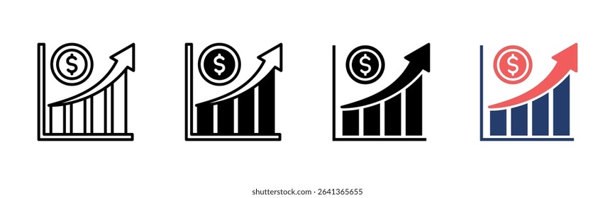 Sales Graph icon sheet multiple style collection