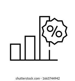 Sales graphic line icon, concept sign, outline vector illustration, linear symbol.