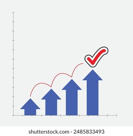Sales Growth chart graph higher - Element Achievement Finance infographics 