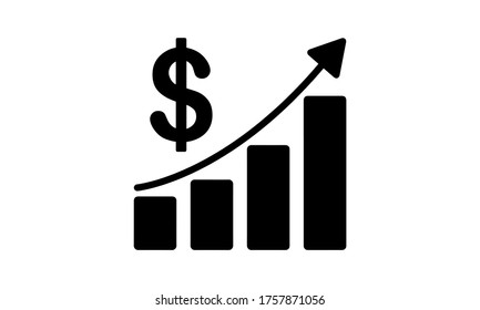 Sales growth flat icon vector illustration.