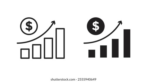 Sales growth flat simple vector symbols illustration.