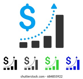 Sales Growth flat vector pictogram. Colored sales growth gray, black, blue, green icon variants. Flat icon style for graphic design.