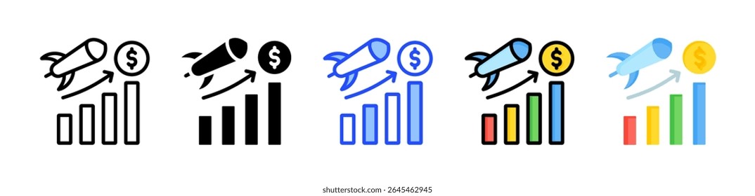 Sales Growth Icon Collection With Multiple Styles