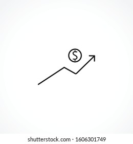 Sales growth icon on white background. Sales growth icon on white background. Sales growth icon on white background. 