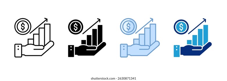 Sales Growth Icon Set Multiple Style Collection