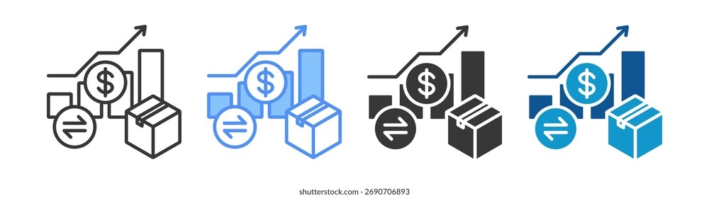 Sales Growth Icon Set Multiple Style Collection
