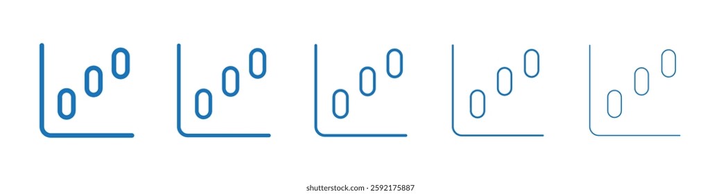 Sales growth icon Symbol collection thin outline set