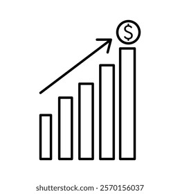Sales growth icon Vector logo set flat