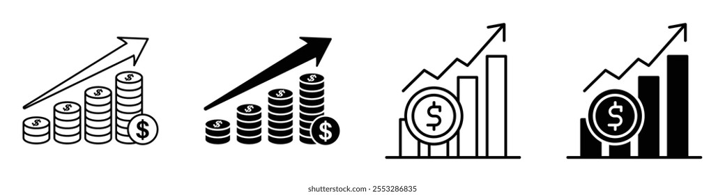 Conjunto de Vectores de icono de crecimiento de ventas. EPS10
