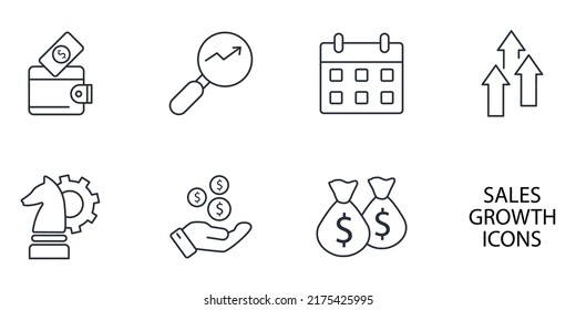 sales growth icons set . sales growth pack symbol vector elements for infographic web