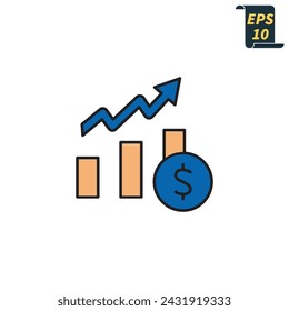 sales growth icons  symbol vector elements for infographic web