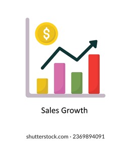 Sales Growth  vector Flat Icon Design illustration. Symbol on White background EPS 10 File 