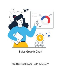 Sales Grwoth Chart abstract concept vector in a flat style stock illustration