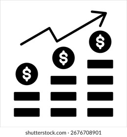 Icono de ventas en Ilustración vectorial de estilo glifo