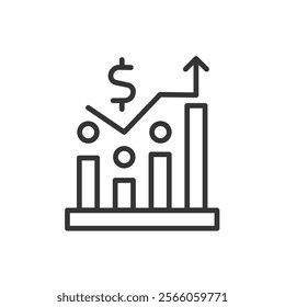 Sales, icon in line design. Sale, selling, revenue, transactions, sales funnel, profit, sales growth on white background vector. Sales editable stroke icon