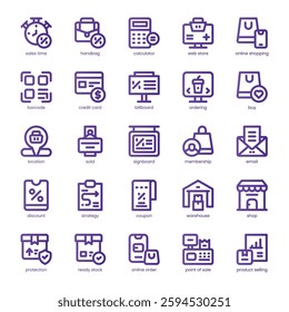 Sales Icon pack for your website, mobile, presentation, and logo design. Sales Icon line basic color design. Vector graphics illustration and editable stroke.