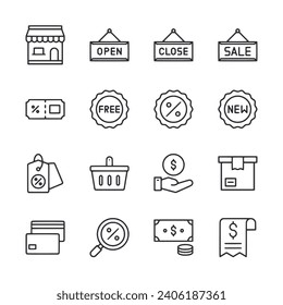 Sales icon set isolated on white