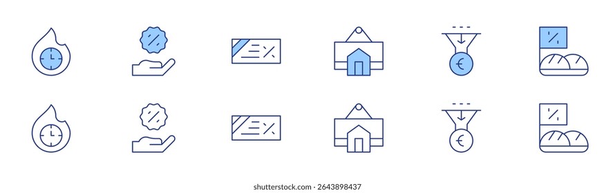 Sales icon set in two styles, Duotone and Thin Line style. Editable stroke. hotsale, sign, discount, salespipeline, sale, sales.